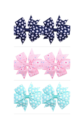 05 par de lacinhos pequeno florido