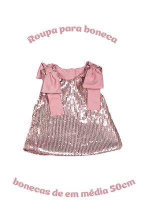 ly0092 vestido paete rosa boneca