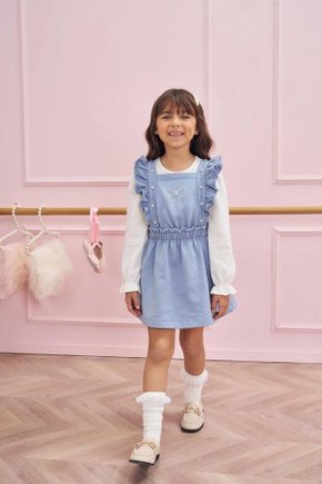 01 conjunto de blusa e salopete em moletom com pelucia infanti