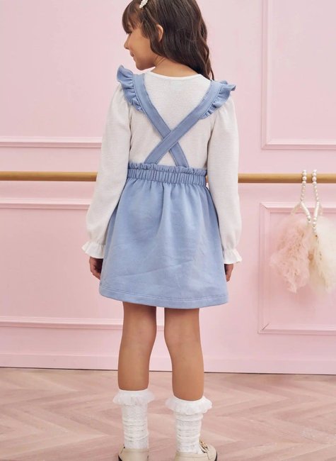 02 conjunto de blusa e salopete em moletom com pelucia infanti