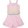 02 conjunto blusa e shorts em sarja unicornio menina e boneca