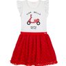 01 blusa e saia com shorts embutido menina e boneca