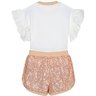 04 conjunto estrelas blusa e shorts infantil menina e boneca