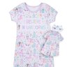 02 pijama unicornio com mascara tapa olho menina e boneca